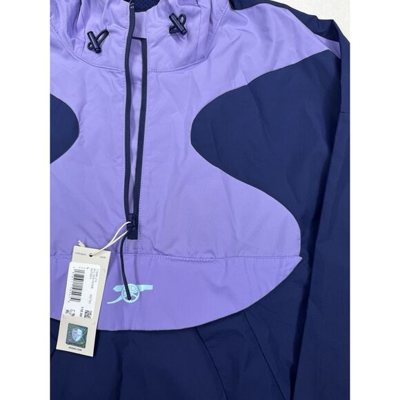 adidas Adult Arsenal Navy Windbreaker Jacket Blue Purple Large NWT $110 MSRP - Picture 4 of 6
